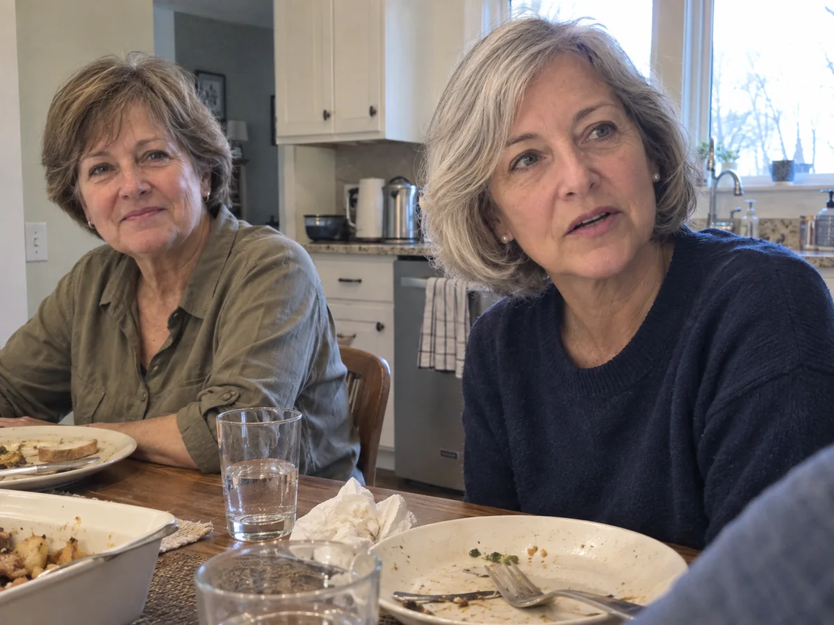 The unposed family-lunch photo of the two sisters